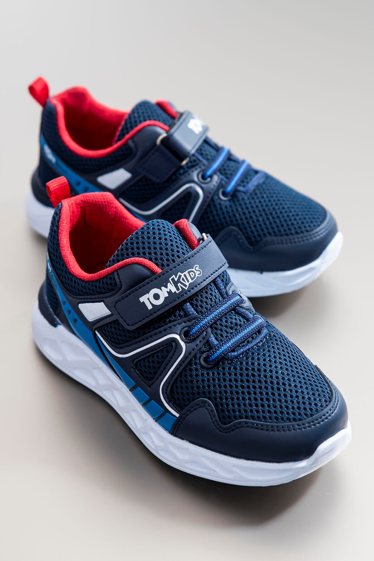 Tonny Black Lux Faux Leather Slip-Resistant Outsole Comfortable Light Navy Blue Sax Child Sport Shoes TB3401-3 _ 285