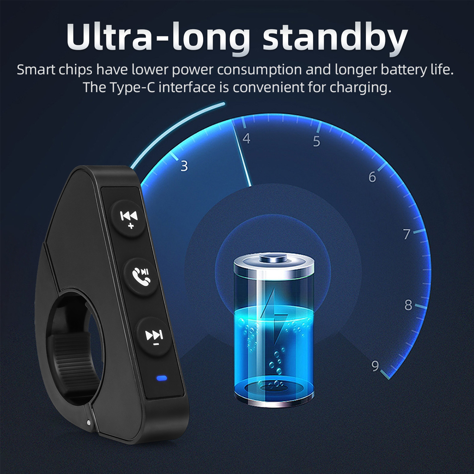 Draadloze Bluetooth-compatibele afstandsbediening Knop Motorcycle Bike Stuur Media Controller Stuurwiel Afstandsbediening voor telefoon