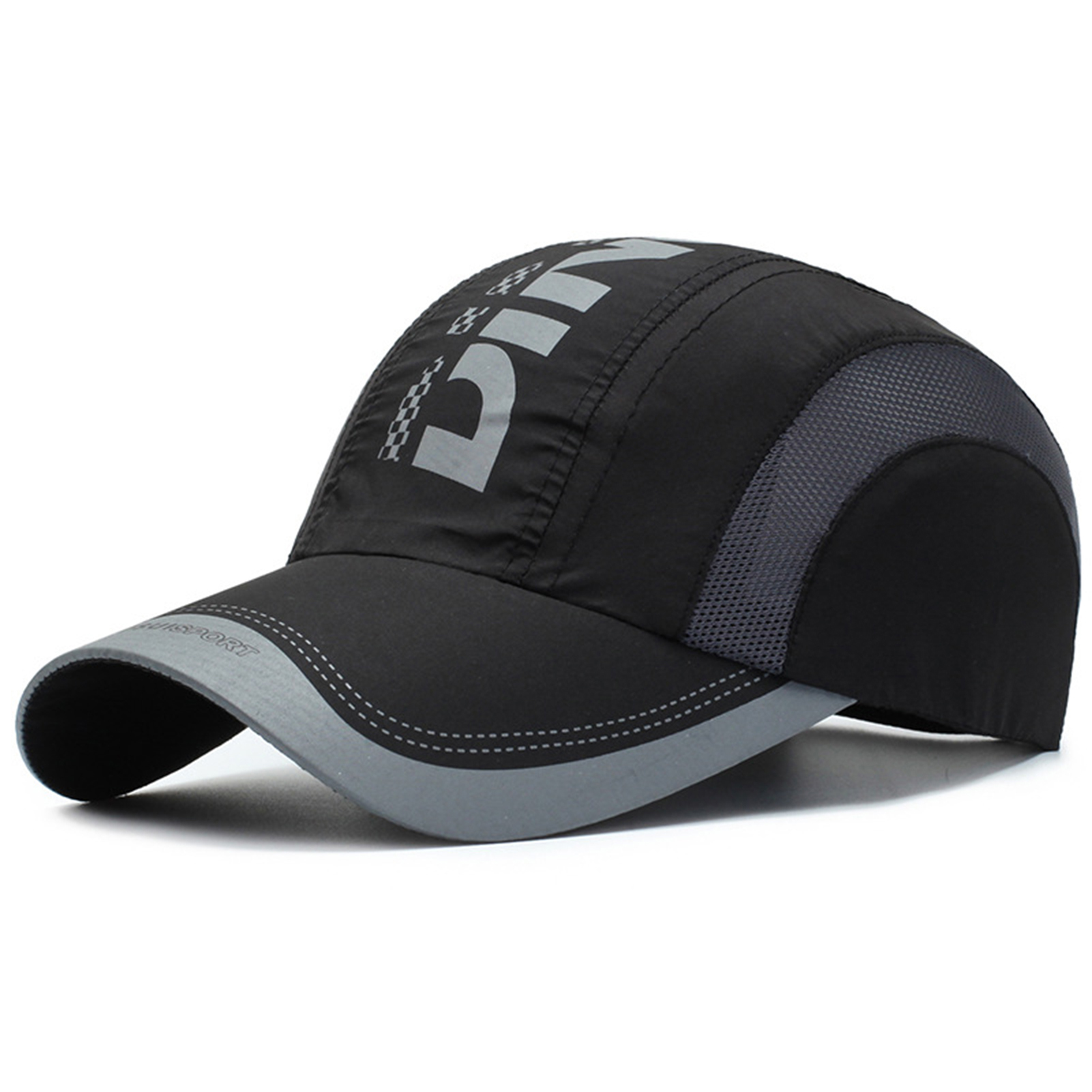 Fique protegido en estilo gorra de béisbol UV con parte superior suave de secado rápido, correa transpirable para senderismo, pesca y actividades al aire libre: Negro