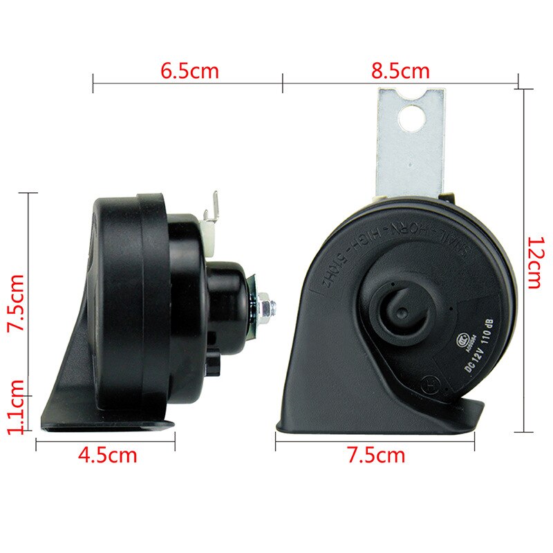 Siren Police Horn for Car Sirena Policia Sound Signal for Auto Black Waterproof Snail Original Socket 12V CCC Electric Vehicle: Default Title
