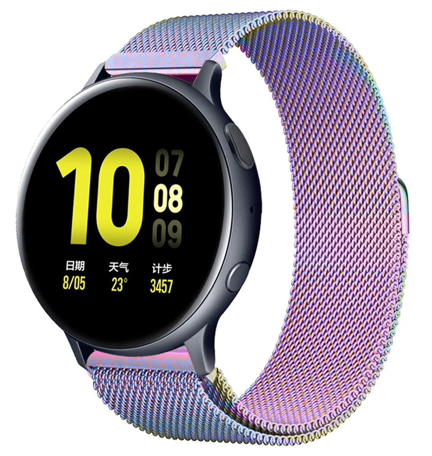 Correa de bucle milanés para garmin vivoactive 5 Denver sw360 DW reemplazo 20mm 22mm pulsera correa de reloj Amazfit MOTO Universal: Verde negro / 13 mm