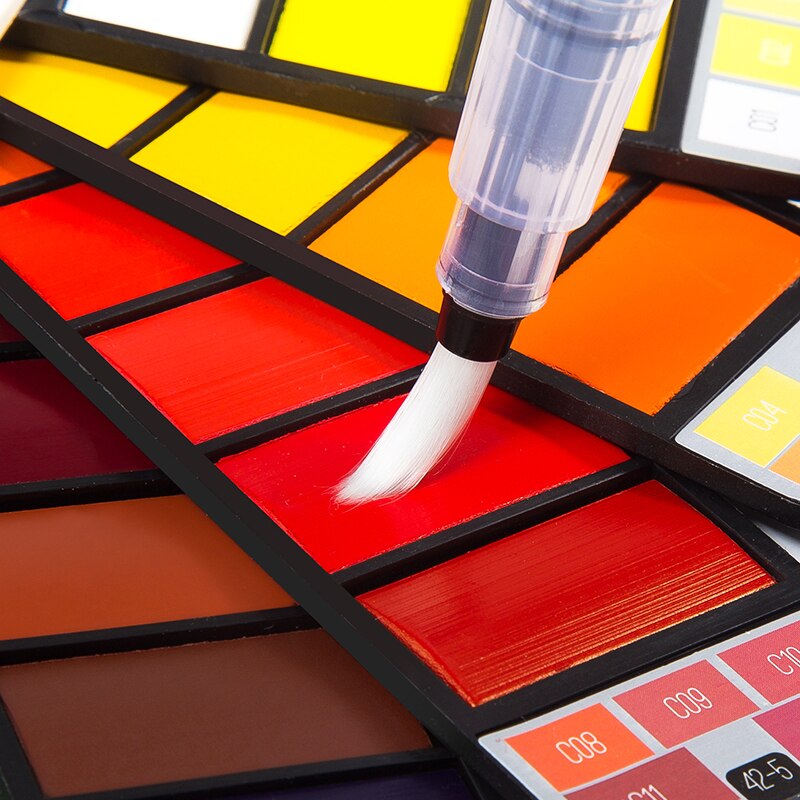 18/25/33/42 kleur Solide Aquarel Verf Set handgeschilderde Draagbare Waaiervormige Water kleur Pigment Voor Tekening