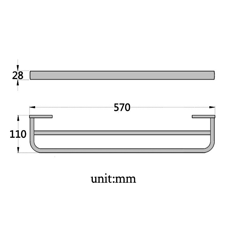 Toallero de baño blanco de latón , colgador de toallas doble montado en la pared, estante para Lavaroty, cocina, baño, Hotel, 57 CM
