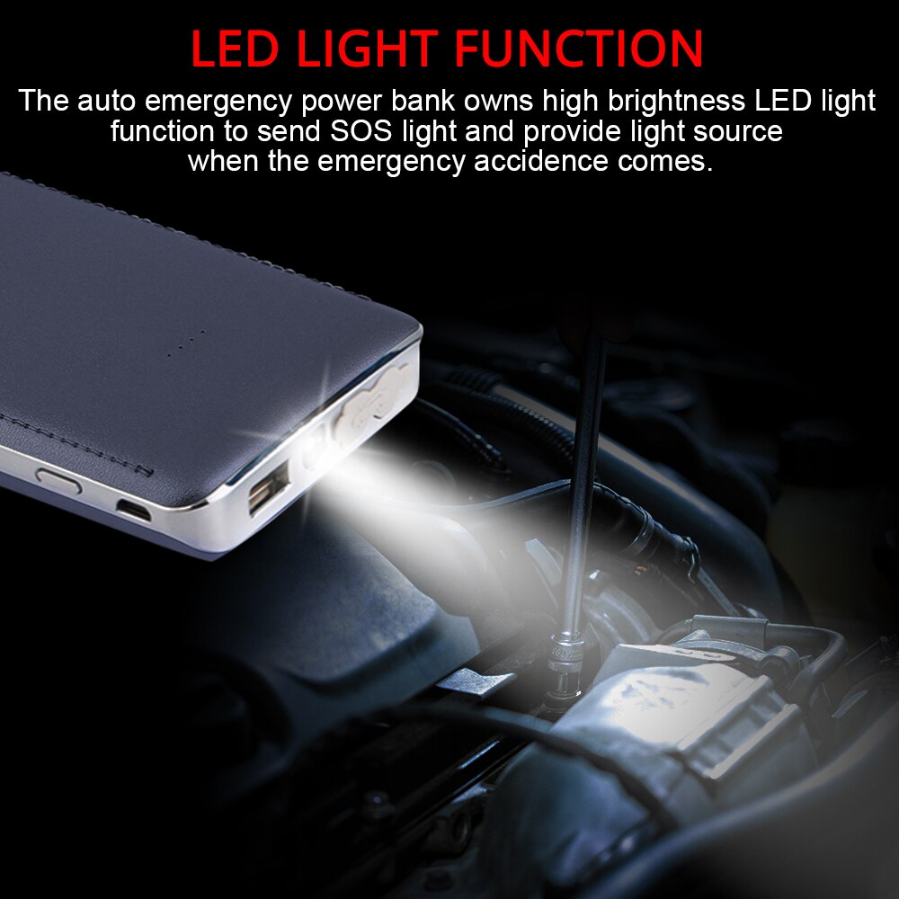 arrancador de batería de coche portátil de arranque de emergencia de 30000mAh paquete Booster LED cargador de batería fuente de alimentación móvil