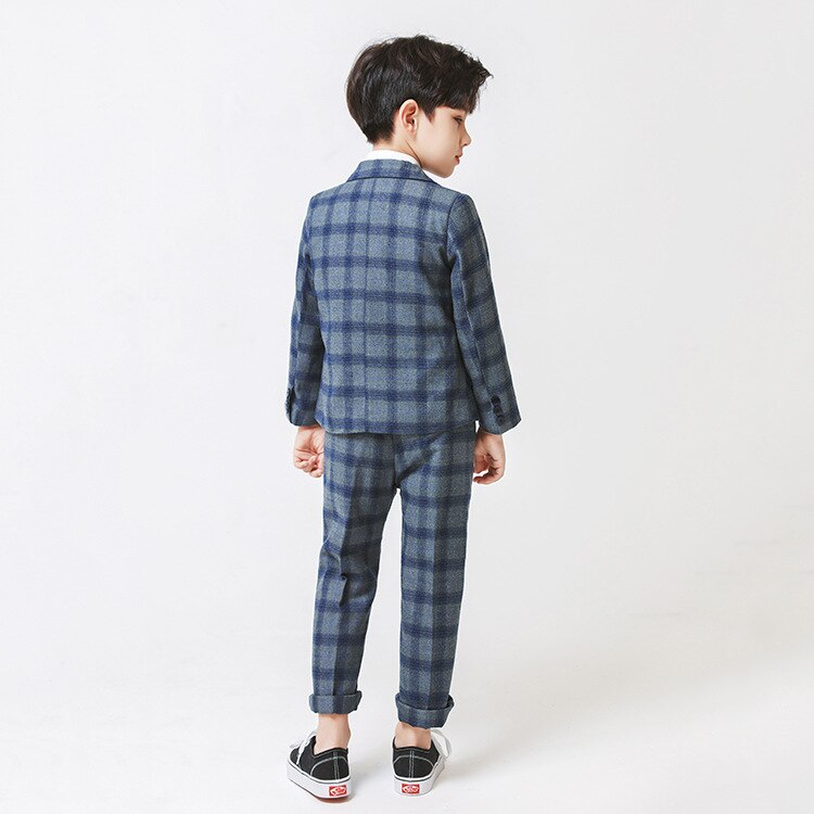 Enfants Costume formel ensemble beau fleur garçons robe formelle mariage passerelle hôte Costume enfant Double boutonnage Blazer pantalon vêtements