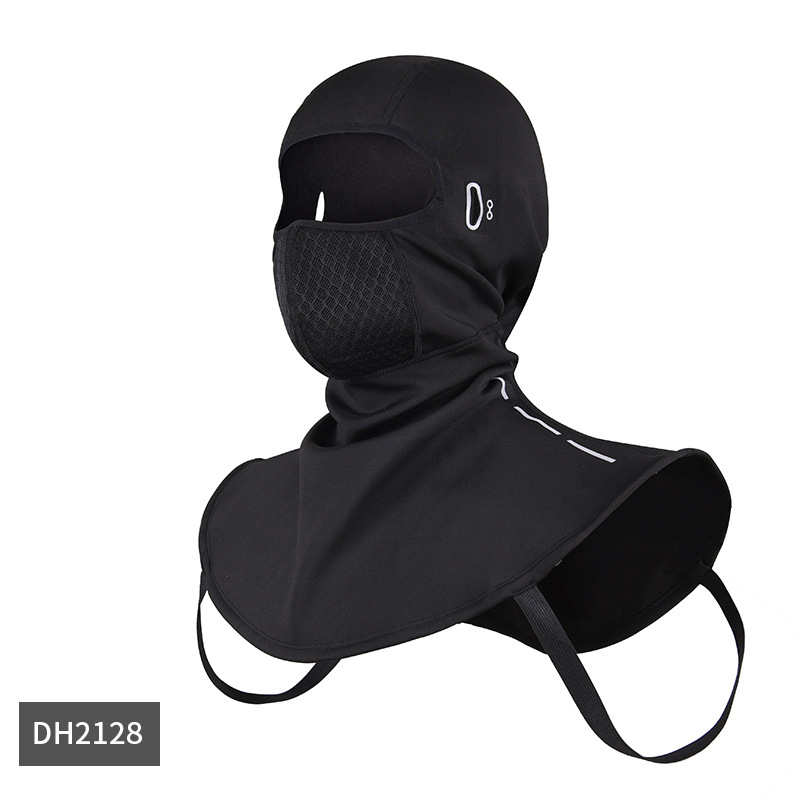 Winter Keep Warm Balaclava Motorcycle Full Face Mask Motorbike Cycling Bike Cap Motocross Helmet Hood Moto Riding Neck Face Mask: DH2128 black