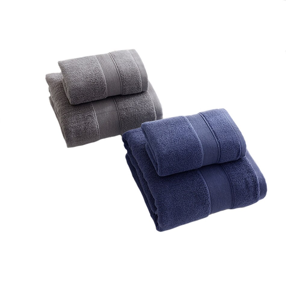 Turkish Genuine Cotton Towel, Includes Bath Towels(27.5 x 55 Inches), Hand Towels(13.5 x 30 Inches), 600 GSM,Grey Or Blue