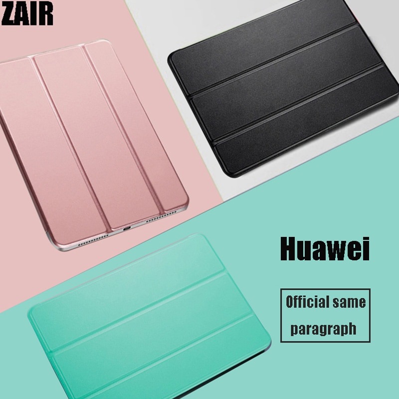 Yksivärinen tablet-kotelo huawei mediapadille  t3 10 9.6 tuuman pu-nahkainen taitettava jalustan kansi ags -w09/l09/l03 protector funda