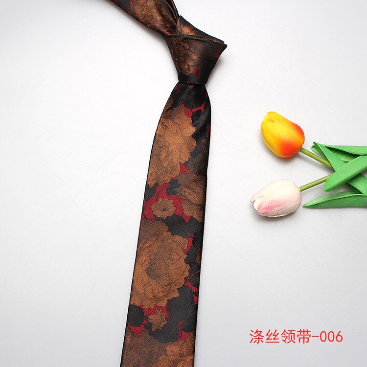 Linbaiway brand jacquard halsbånd til herre polyester slips slanke slips mænd forretningsdesignere krave brudgom corbatas: 006