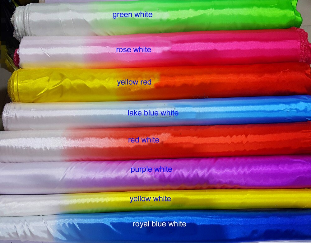 100cm*120cm gradient polyester satin stof dans gradient stof skygge farve tøj materiale