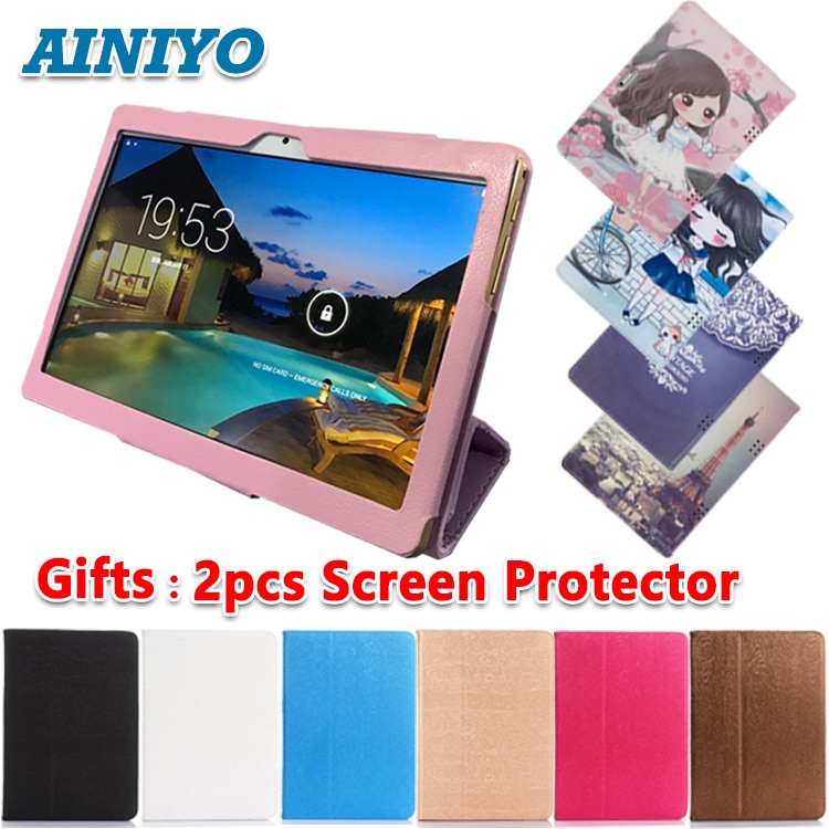 Stand Case for Irbis TZ960/TZ961/TZ962/TZ963/TZ965/TZ969 9.6 inch Tablet PU Leather Cover + free 2 pcs Screen Protector