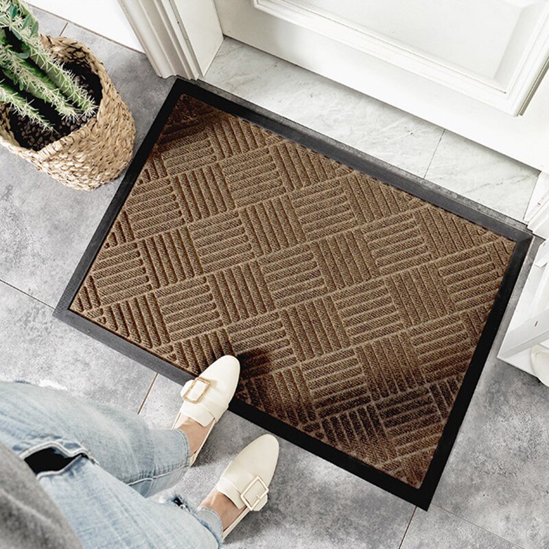 Tappetini per porte inferiori in gomma per interni esterni antiscivolo tappetini antiscivolo tappeti per bagno tappeti plaid grigio ingresso zerbino: marrone / 45x75cm