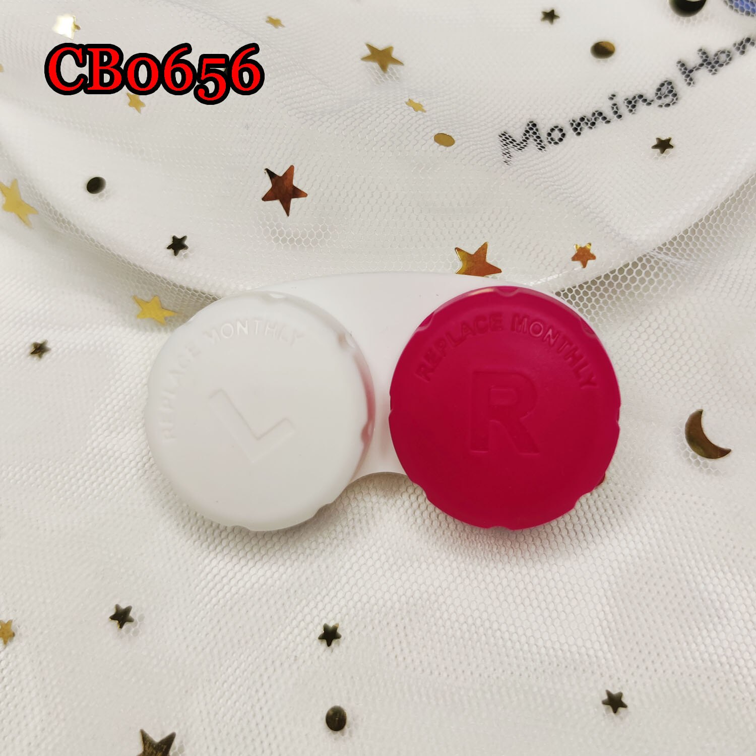 Candy Color Contact Lens Case Pocket Box Convenient Travel Box for Lenses Container CB0656: HOT PINK