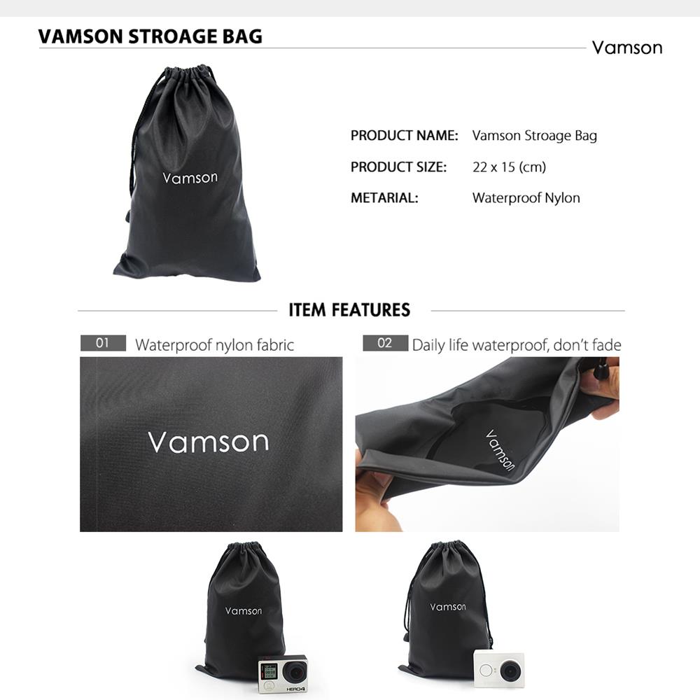 Vamson for Gopro hero 7 6 5 4 Accessories Kit for Xiaomi yi 4k for SJCAM M10 for SJ5000 case EKEN SOOCOO Action Camera VS100