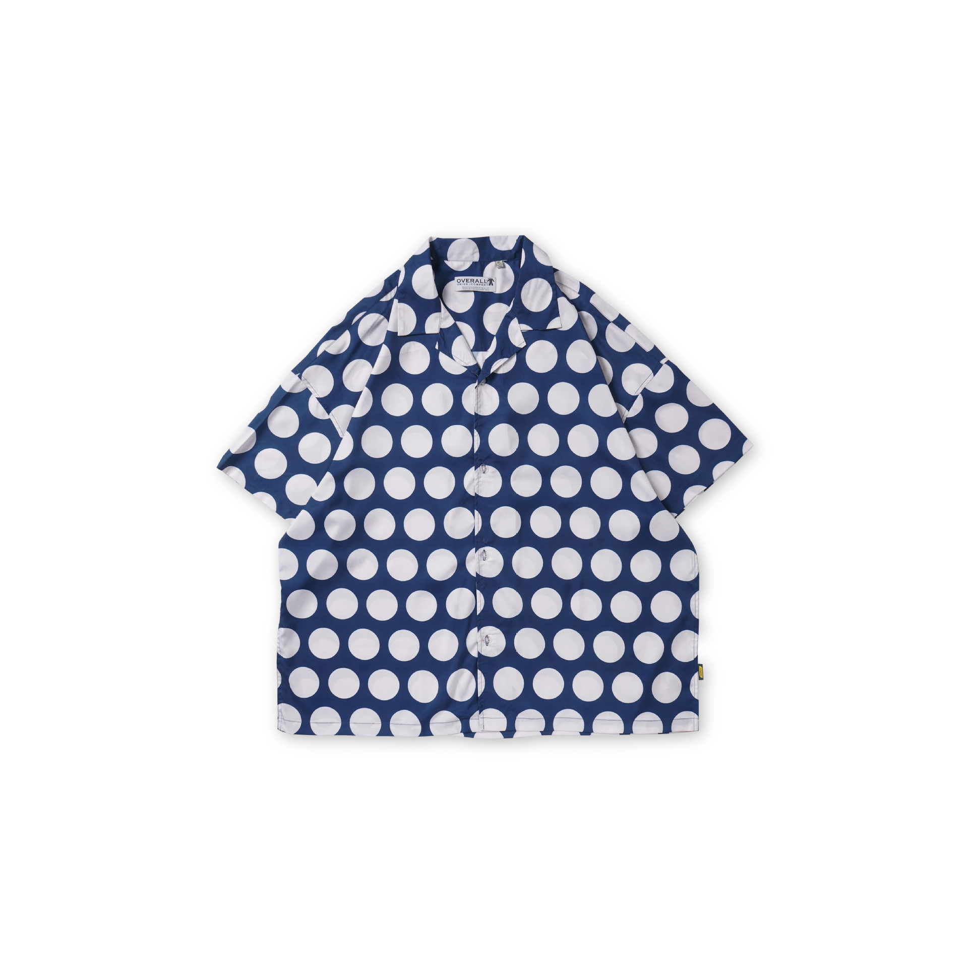 Homme Printemps été Rétro Lâche Dot Décontracté Manches Courtes Chemise Homme Japon Corée Streetwear Hip Hop Couple Chemises: blue / L