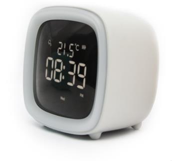 Xiaomi cut pet tv alarm clock student digital digital clock alarm multifunktionelt sengetermometer natlys: Lysegrå