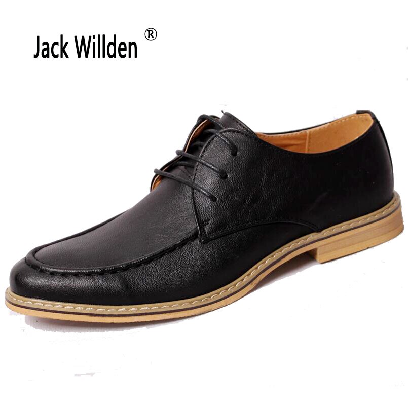 Jack Willden Mode Italiaanse Stijl mannen Jurk Lederen Schoenen Lace-Up Puntschoen Zaken Wedding Formele Flats EU maat 38-43