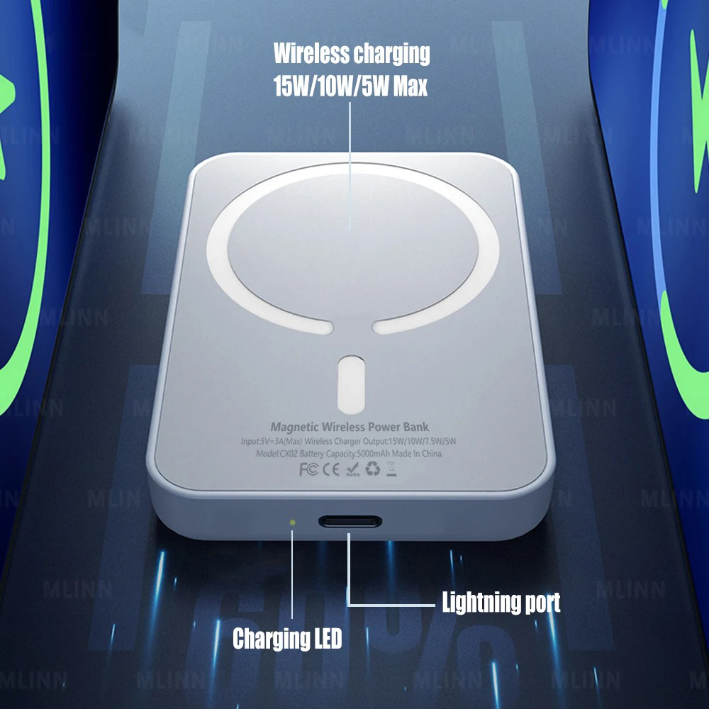 Magnetische Powerbank voor Apple externe batterij Draagbare draadloze Power Bank-oplader voor Magsafe iPhone-reservebatterij