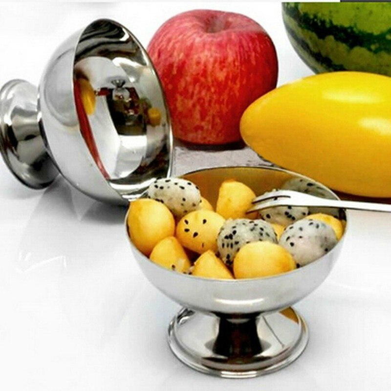 Kitchen Bar Party Supplies Stainless Steel Salad Cup Ice Cream Bowl Milkshake Dessert Salad Cup Dessert Fruit Metal Bowl