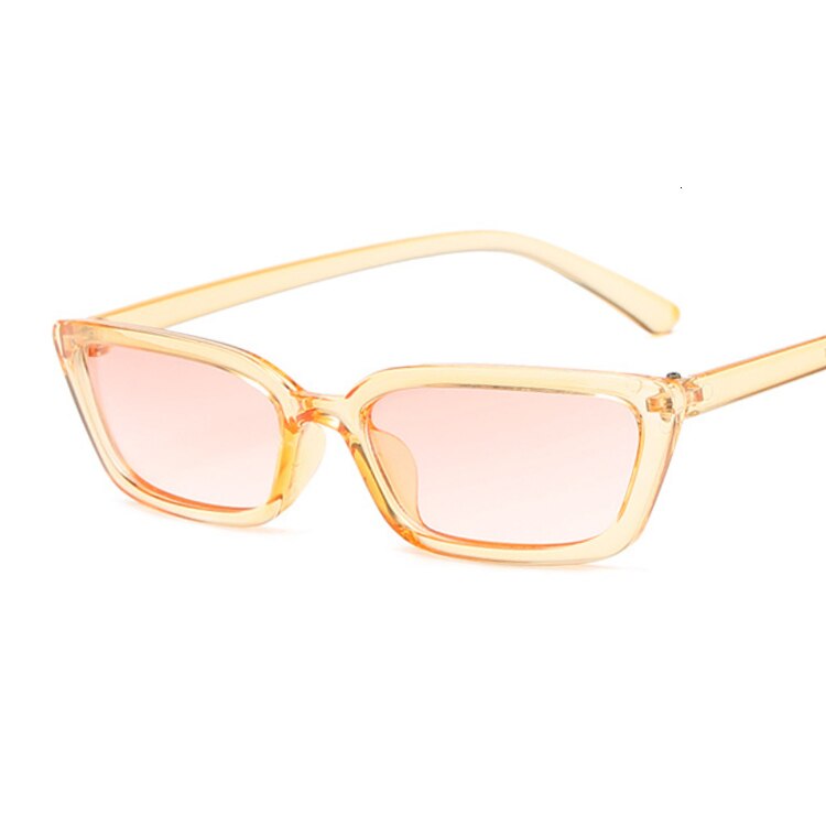 Gafas de sol cuadradas de de de lujo de de gafas triangulares estrechas pequeñas gafas de sol Vintage para mujer: Champagne
