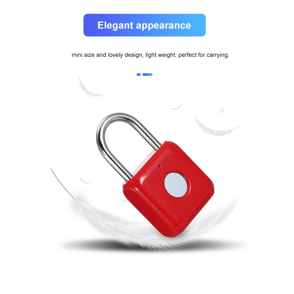 Mineup Vingerafdruk-hangslot voor kluisje, sportschool, school, kasten, koffer, gereedschapskist, koffer