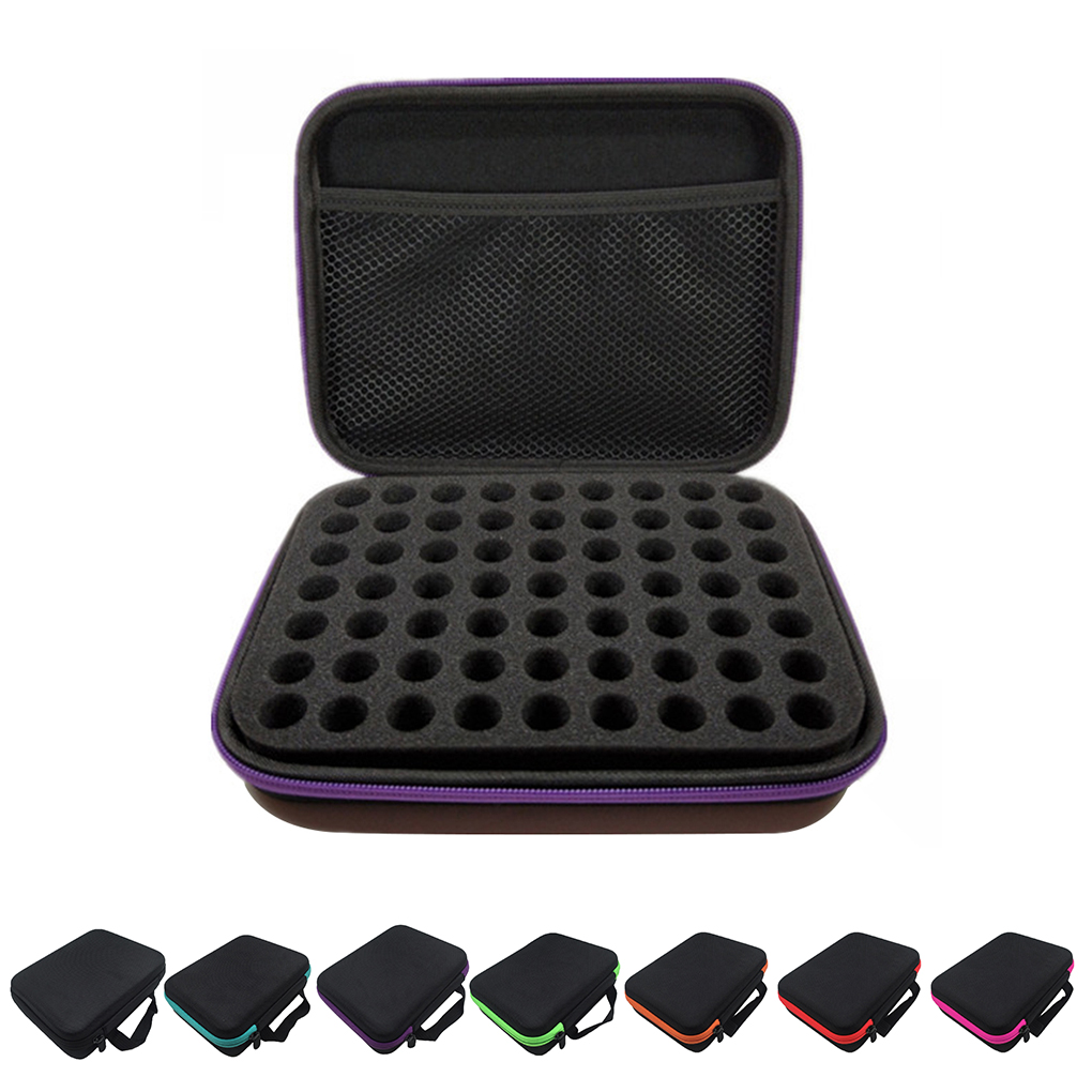 63 Slots 1-3ML Essence Oil Case Storage Bag Portable Carrying Bottle Organizer Essential Oil Pouch Zipper Case Hanging Organizer