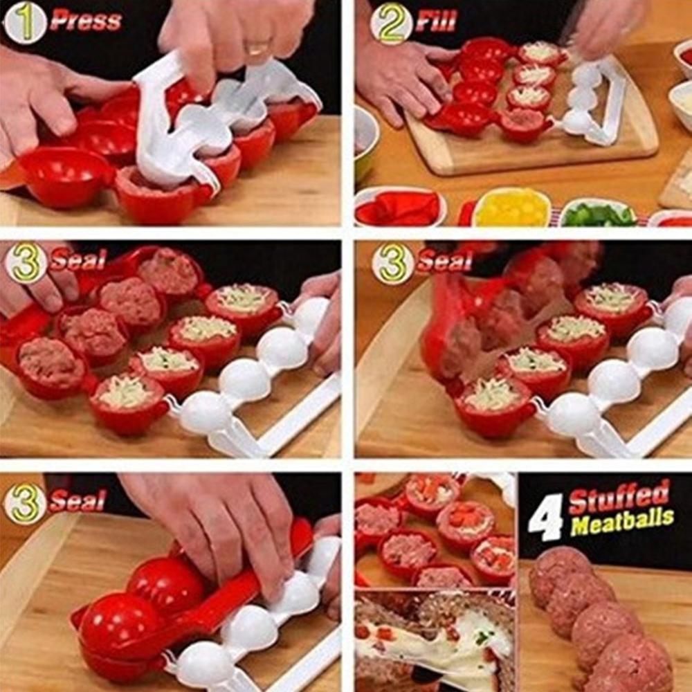Albóndigas rellenas DIY, herramienta de cocina especial para el hogar, accesorios de plástico para hacer albóndigas, moldes para bolas de pescado