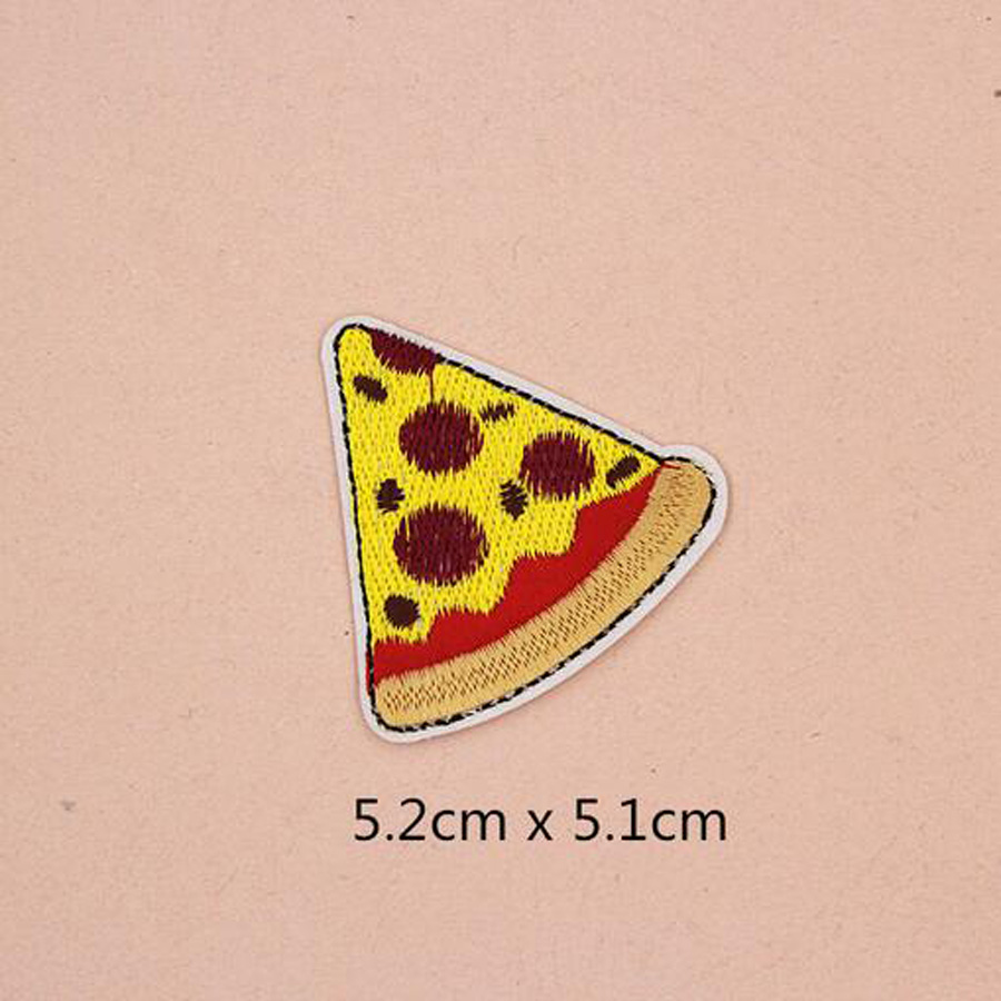 Regenboog Liefde Hart Patches Cap Schoen Ijzer Op Geborduurde Applicaties DIY Kleding Accessoires Patch Voor Kleding Stof Badges BU65: BU65N4 Pizza