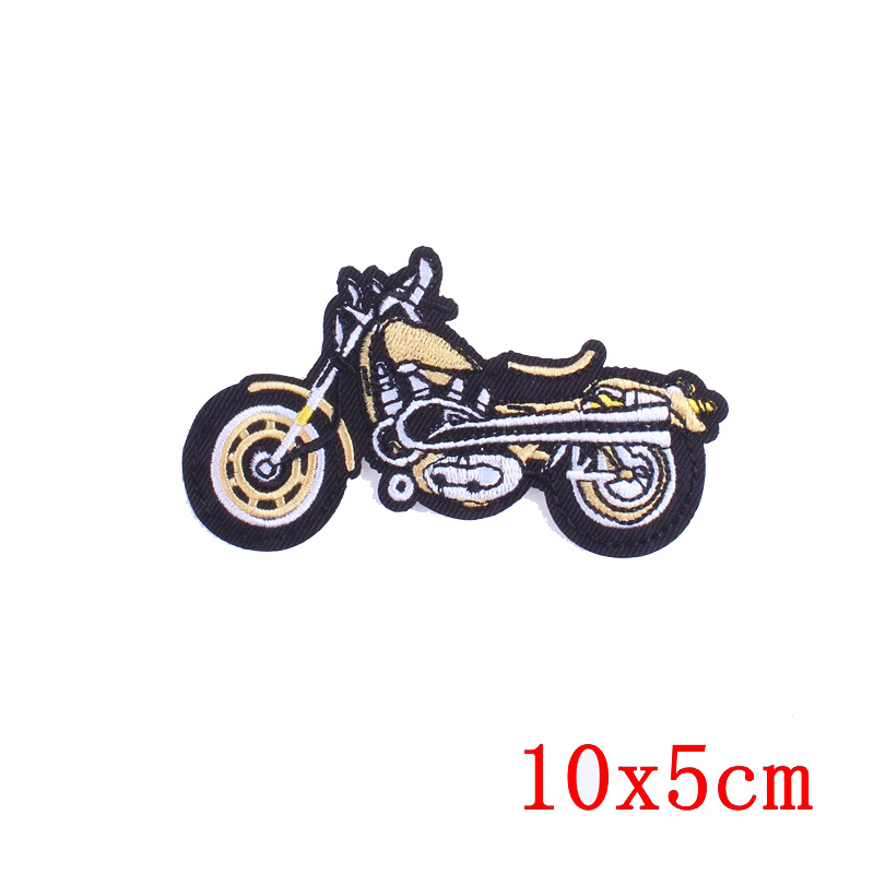 Naszywki motocyklowe kolorowe haftowane naszywki do prasowania na ubrania punkowe, męskie, do szycia kurtki motocyklowej diy: Miedź