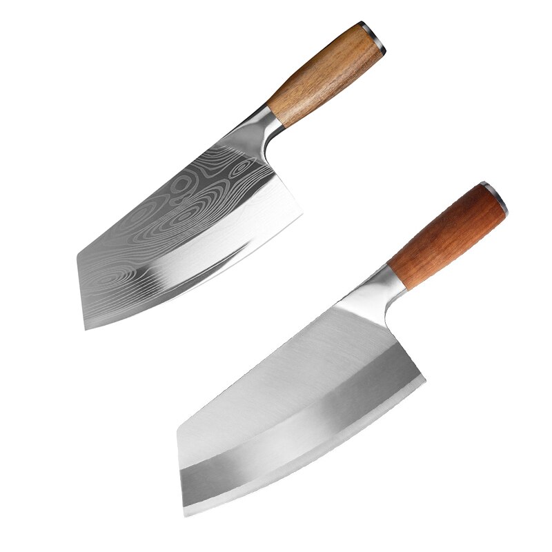 YUHS Traditional Handmade Forged Kitchen Knife Hammer Stainless Steel Chef's Chopper Cooking Knives Wooden Meat Slicer: product 7