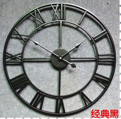Horloge murale surdimensionnée en 3D faite à la main, Art de luxe, rétro rustique, grand engrenage en bois, Vintage, ,: F / 45cm