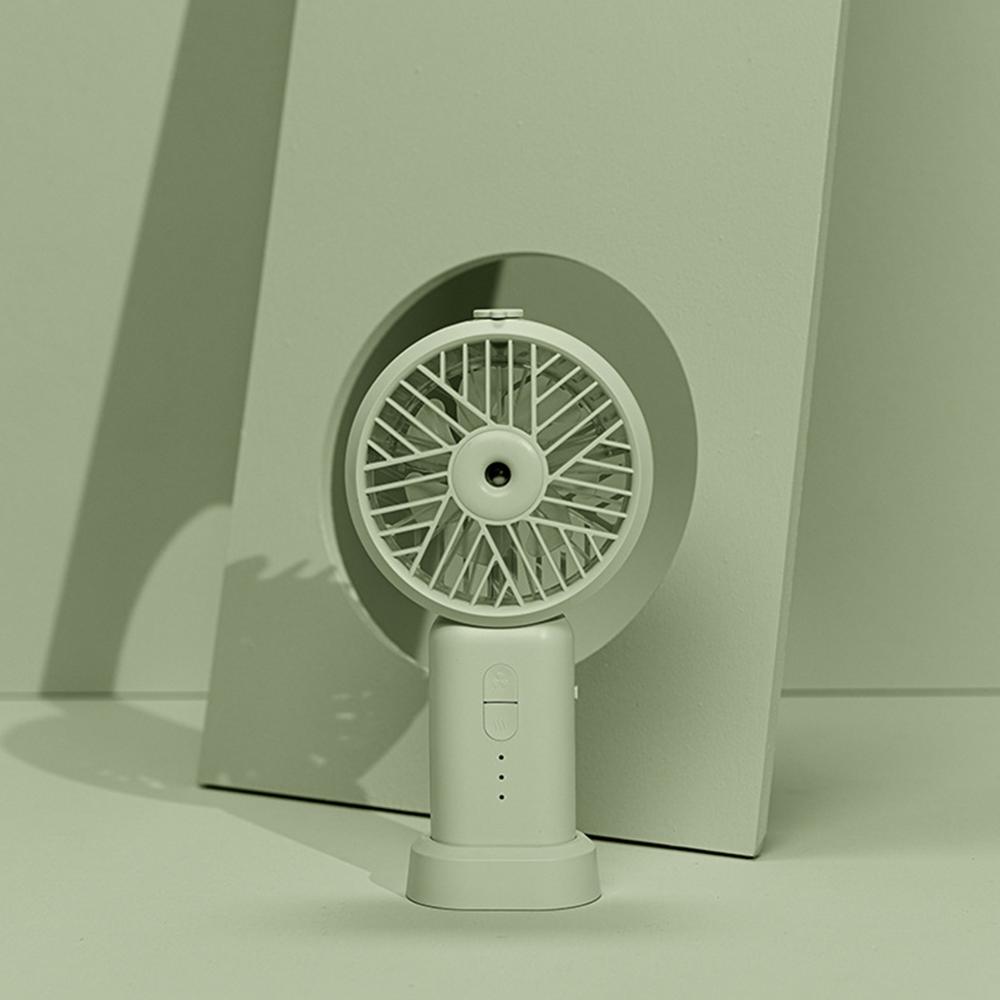 Mini Schattige Beer Air Fan Leuke Cartoon Handheld Usb Oplaadbare Fans Led Light Portable Air Cooling Fan Desktop