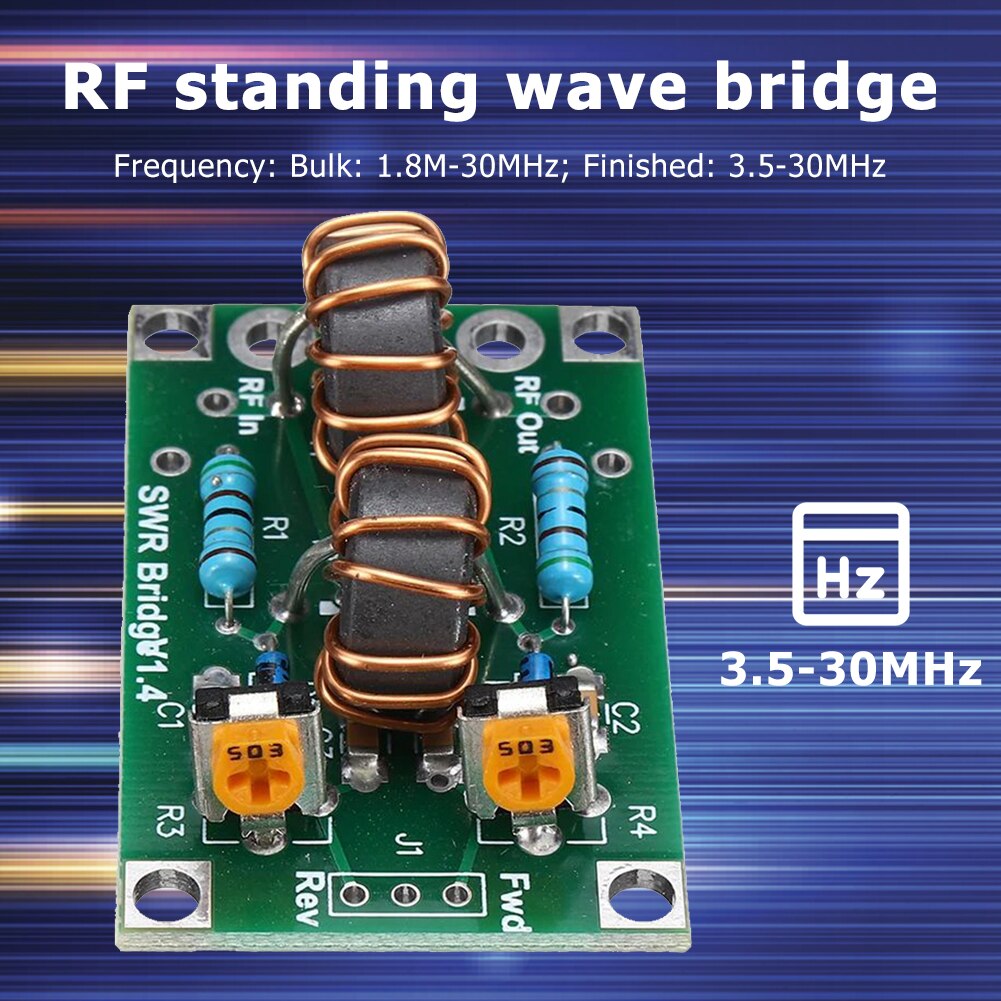 1.8M-30MHz/3.5-30MHz RF SWR Standing Wave Ratio Bridge for RF Network Radio Frequency Board Kit Communications Antennas