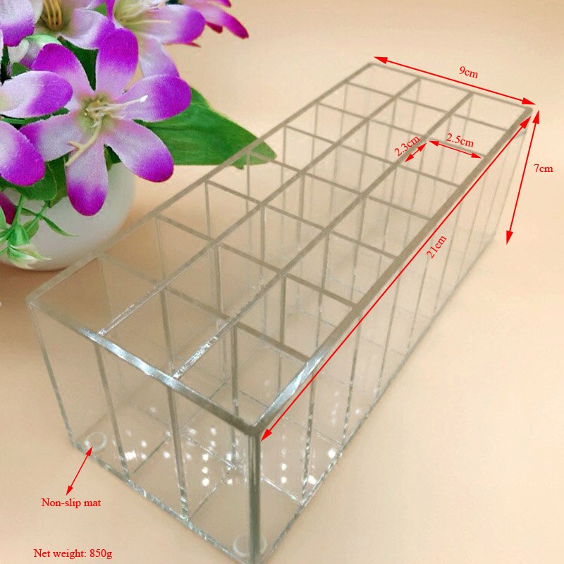 Acryl make-up organizer, lippenstifthouder, lipgloss opbergdoos, lippenstift opbergdoos 24 transparant: Default Title