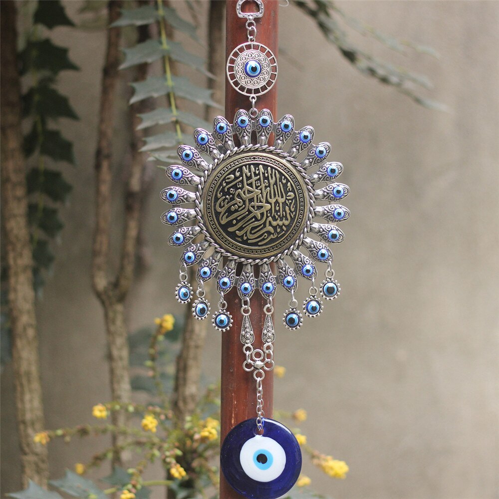 Colgante turco con ojos azules y ojos malvados decoración de pared de Interior de demonio Souvenir turco, adorno nórdico para el hogar colgante de coche de vidrio aleación