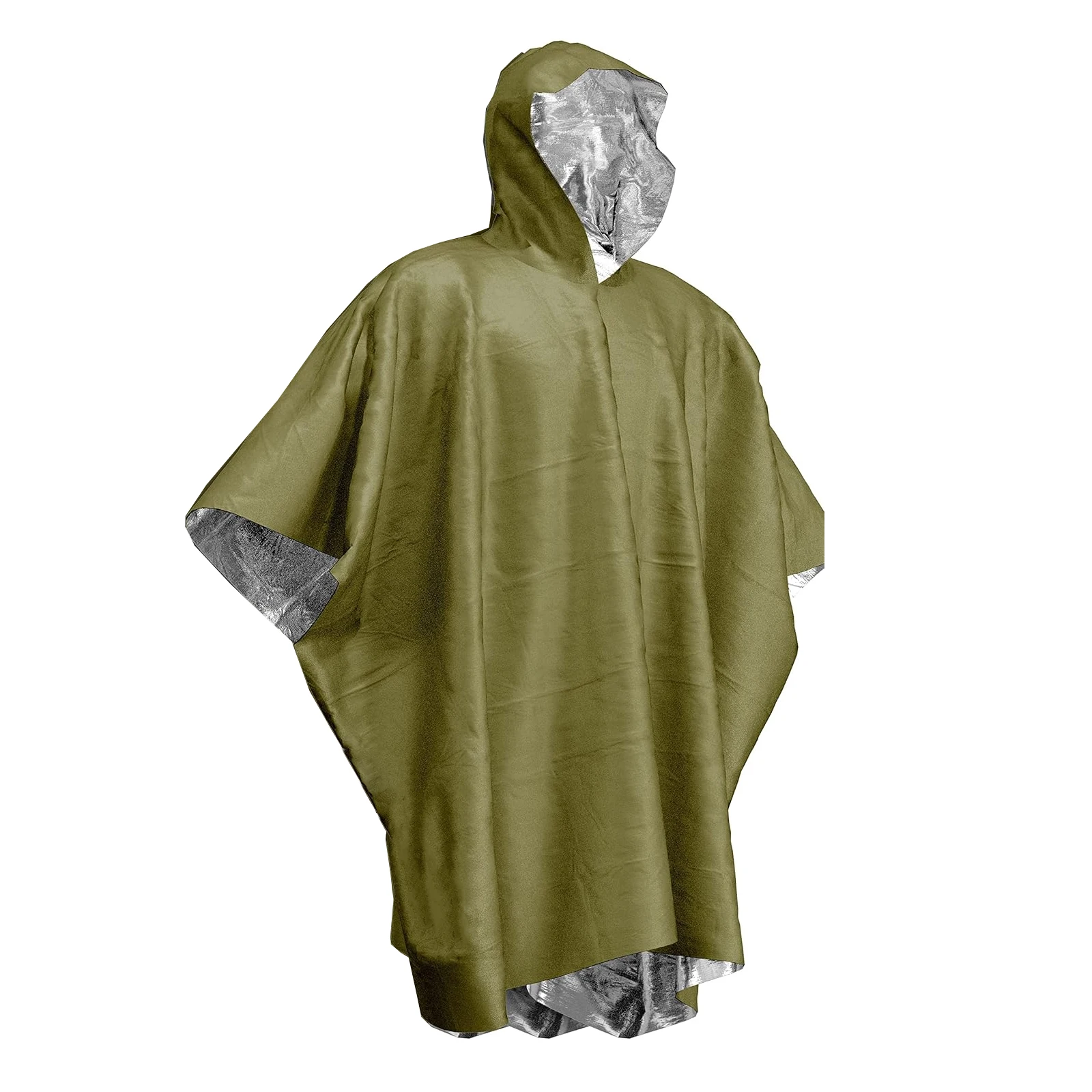 Outdoor multifunctionele regenjas Campingregenjas Waterdicht Survival Emergency Reflecterende kleding Kampeeruitrusting: green