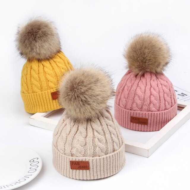Børnehatte til at holde varmen om vinteren, koreanske babystrik hatte, moderigtige børns uldne uldkapper, drengehatte