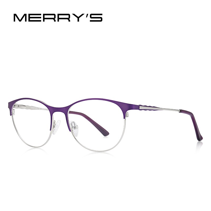 Merrys kvinder retro kat briller stel dame trending briller nærsynethed receptpligtige optiske briller  s2103: C04 lilla
