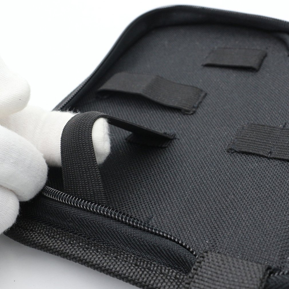 Multi-functional Canvas Bag Watch Repair Portable Tool Bag Case Opener Watch Screwdriver Zipper Storage Tool Bag Black