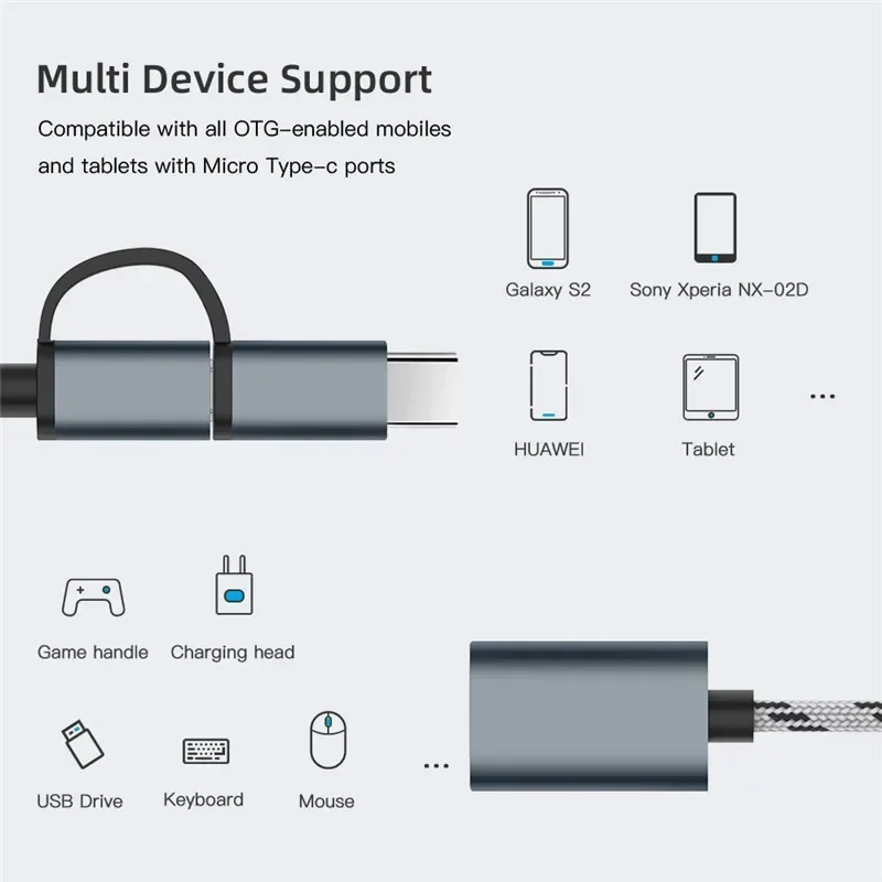2-in-1 USB 3.0 OTG-Adapterkabel Typ C Mikro USB auf USB 3.0-Schnittstelle Ladekabel Linie für praktisch-Konverter für Mobiltelefon