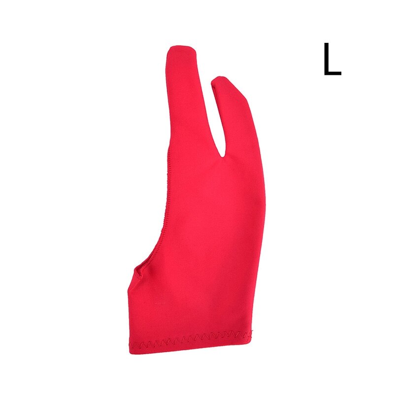1pcs 18.5cm Black Artist Drawing Glove For Any Graphics Drawing Tablet 2 Finger Anti-fouling,both For Right And Left Hand Size S: Red L