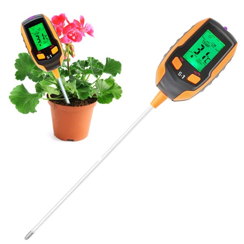 Soil Moisture/Light/pH/Temperature Tester Gardening Tool Kits 4-in-1 Soil Tester Compatible with Garden Lawn Farm