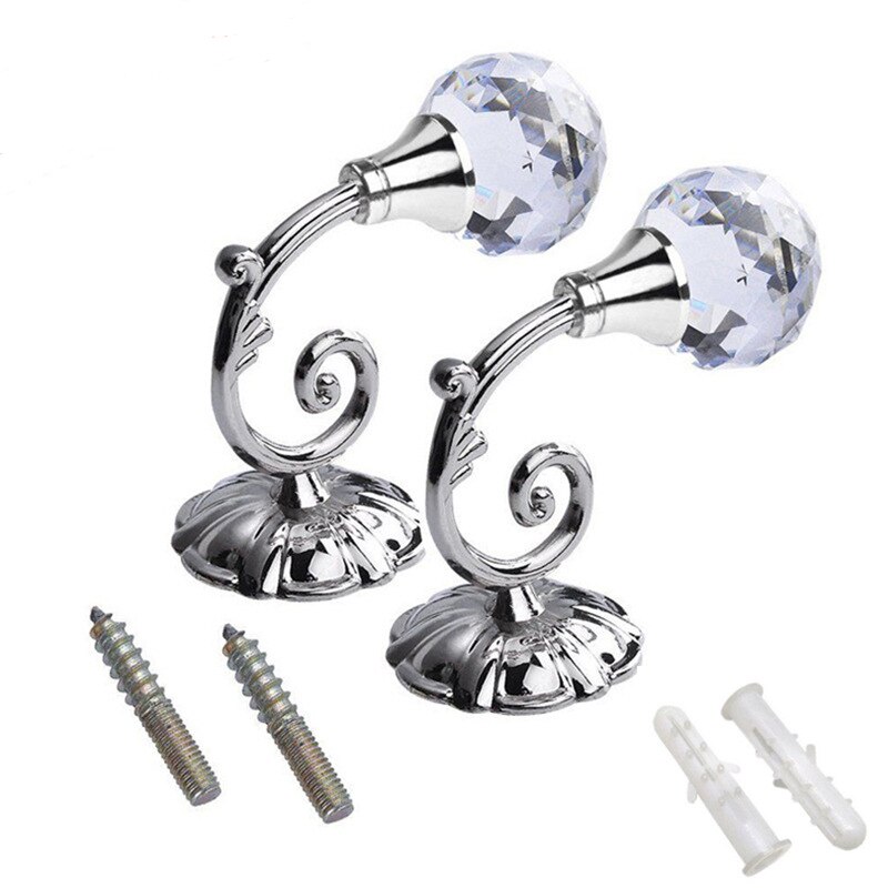 Vacclo 1 pair Vintage Crystal Curtain Hook Home Wall Tie Hold Backs Hooks Hanger Home Decoration Delicate Holder for Towel Hats