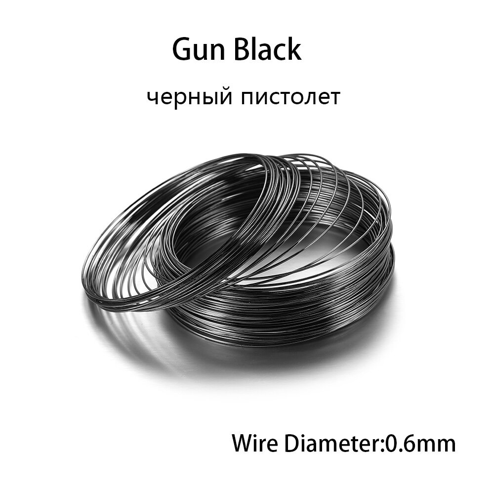 100 Loops/Lot 0.6Mm Geheugen Draad Koord Staal Kralen Draad Handmake Armbanden Oorbellen Koord Voor Diy Sieraden Maken accessoires: Gun Black