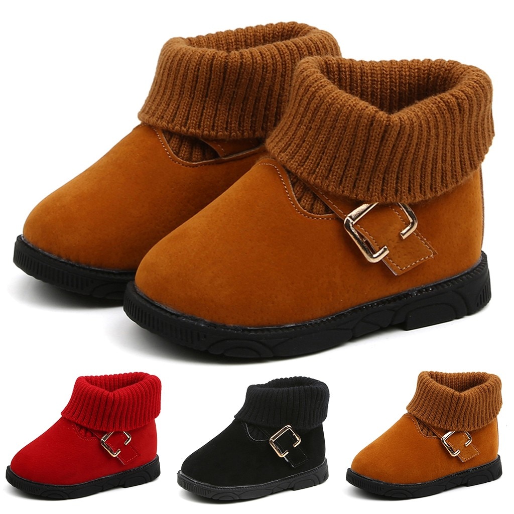 Botas de Inverno Recém-nascidos da criança Infantil Do Bebê Dos Miúdos Meninas Inverno Quente Sólidos Curto Botas Bootie Calçados Casuais Botas Bebe Nina Ботинки