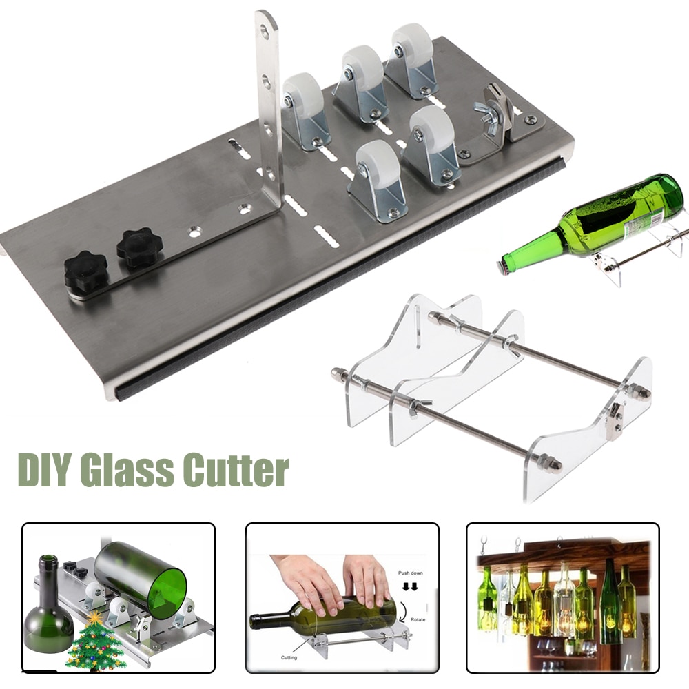 1 Set Rvs Professionele Diy Cuting Machine Kit Wijn Bier Glazen Fles Cutter Tool Woondecoratie Glas Cutter Tool