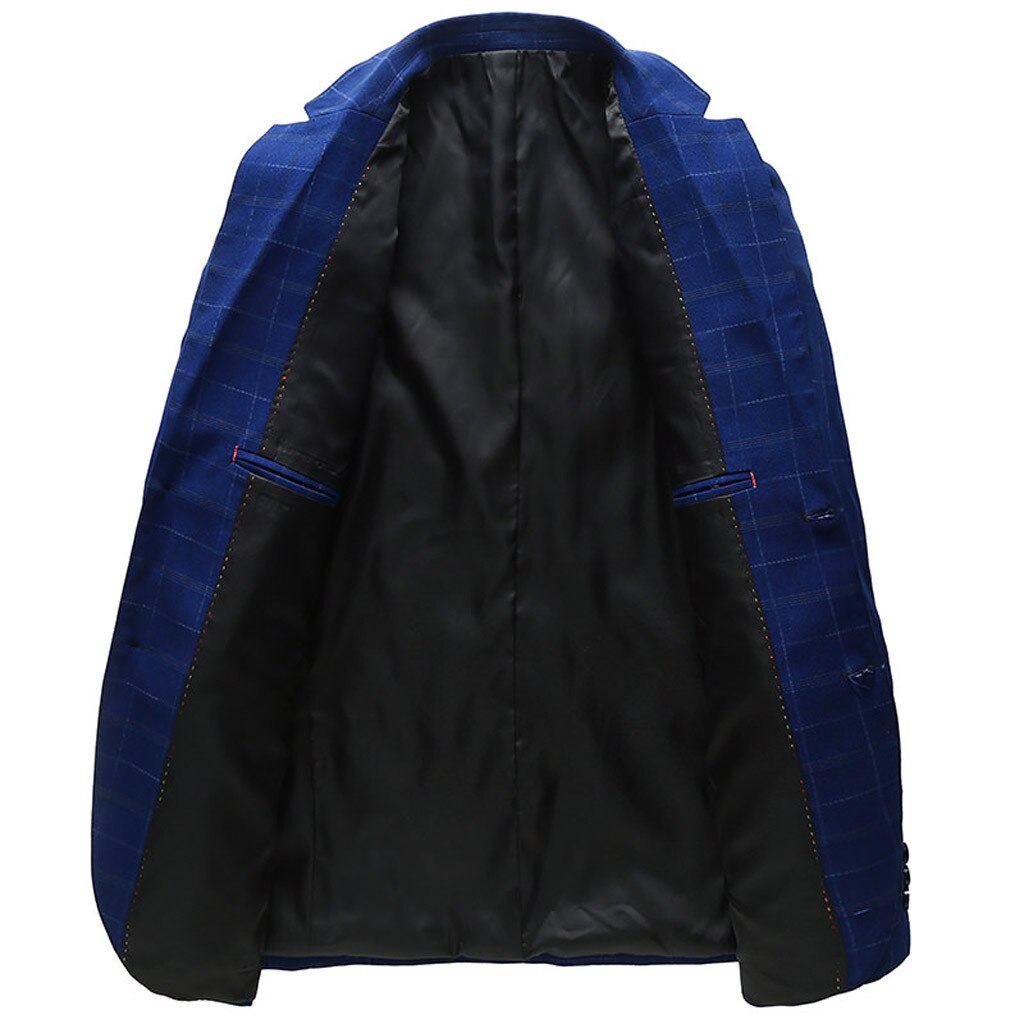 Business-Suit Pants Jacket Men's Plaid Casual Suit Lapel Slim Fit Stylish Blazer Coat High-end Social Formal Suit #Y7