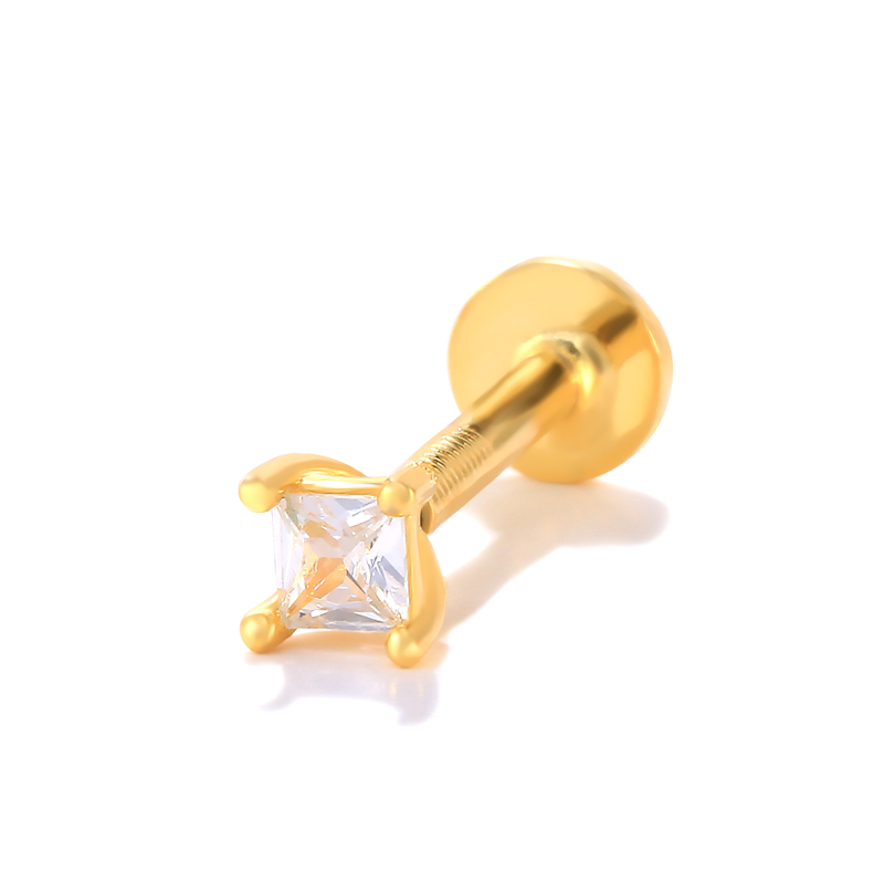 CANNER 1pc 925 Sterling Silver Tragus Piercing Stud Earrings for Women AAAAA Zircon Labret Lip Rings Cartilage Earrings Jewelry: 15