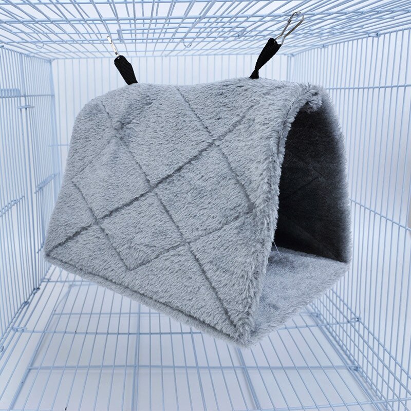 Jaula moderna para pájaros y loros, hamaca cálida, carpa, cama colgante, cueva para dormir y incubar