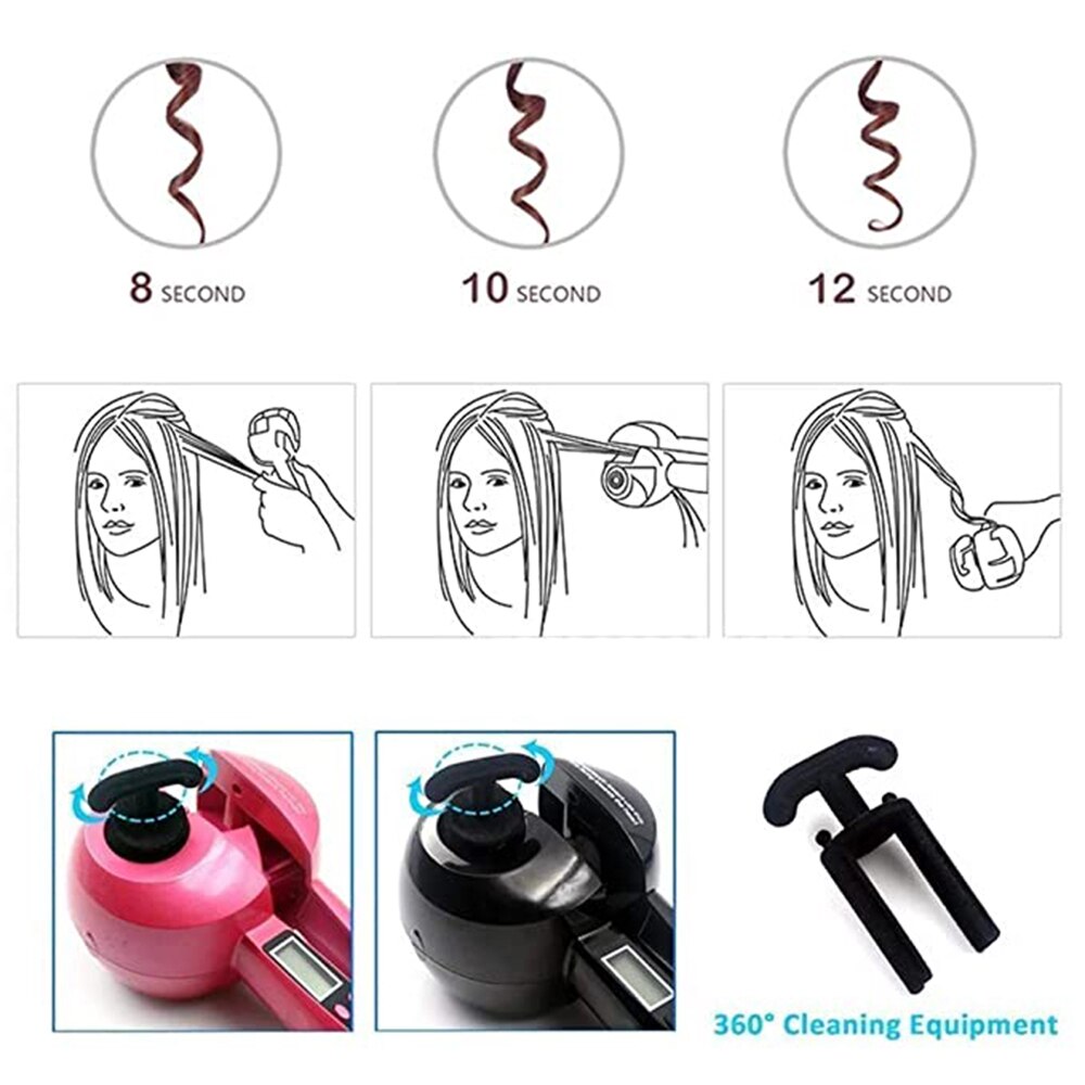 Automatic Hair Curler Magic Curling Iron LCD Screen Ceramic Heating Anti-Scald Wave Curling Iron Hair Care Styling Tool